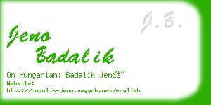 jeno badalik business card